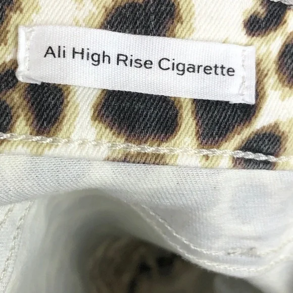 𝅺Frame Ali high rise cigarette leopard print jeans